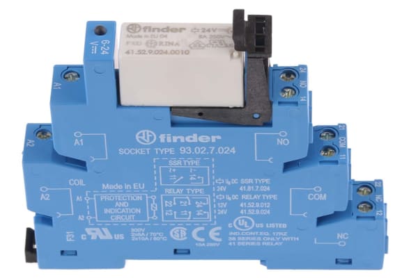 Product image for DPDT 8A interface relay, 24Vdc coil