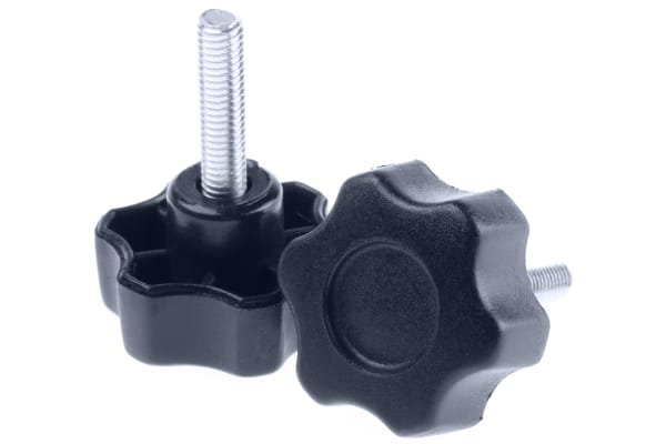 Product image for Nylon male scallop handwheel knob,M5x20
