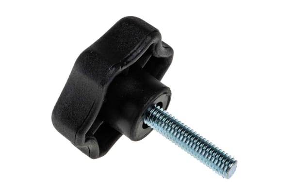 Product image for Nylon male scallop handwheel knob,M6x25