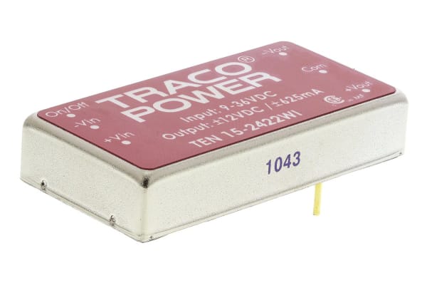 Product image for TEN15-2422WI DC-DC,9-36Vin +/-12Vout,15W