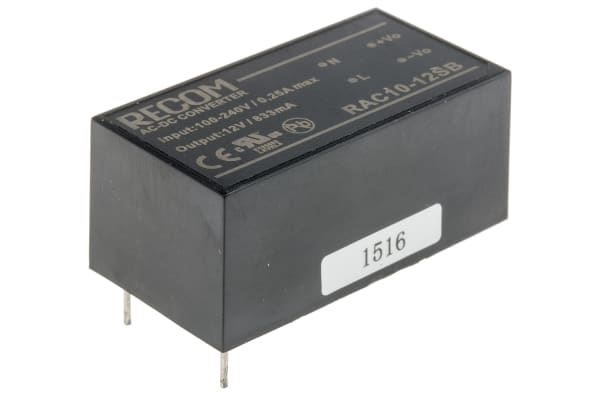 Product image for RAC10-12SB PCB MOUNT SMPSU,12V 10W