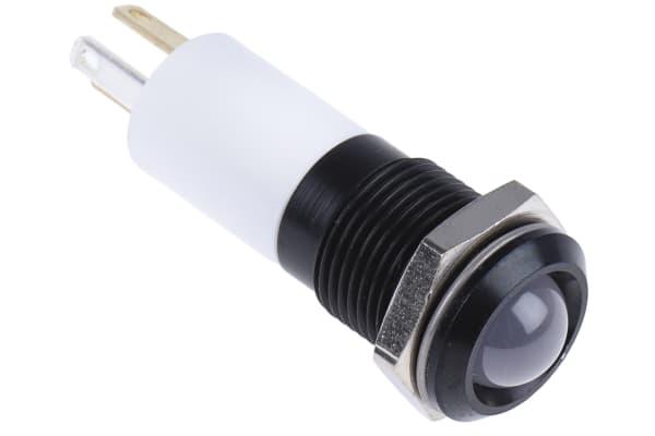 Product image for 14mm tri-colour LED black chrome,24Vdc