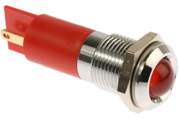 Product image for 14.5mm red neon panel indicator,240Vac