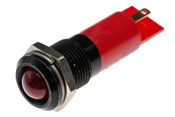 Product image for 14mm red LED panel indicator,24Vac