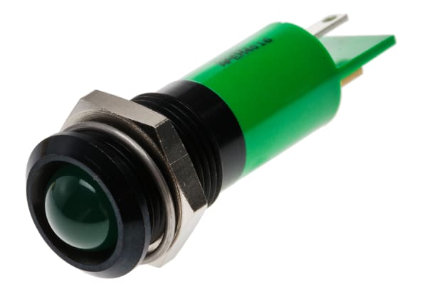 Product image for 14mm green LED panel indicator,24Vac