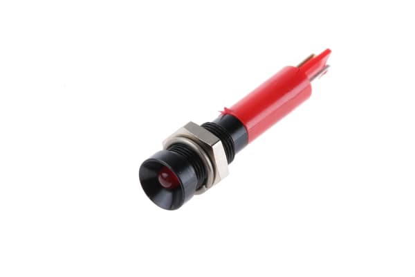 Product image for 6mm HE red LED black chr recessed ,24Vdc