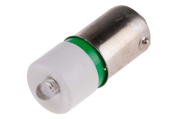 Product image for T10x25 BA9s 3 green LED cluster,24Vac/dc