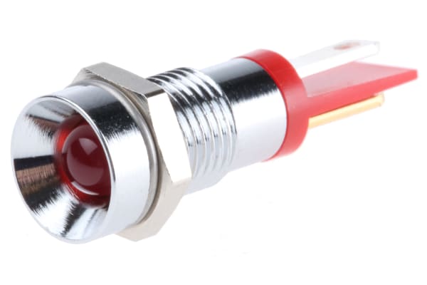 Product image for 8mm HE red LED satin chrome recessed