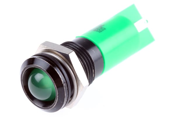 Product image for 14.5mm green neon panel indicator,240Vac