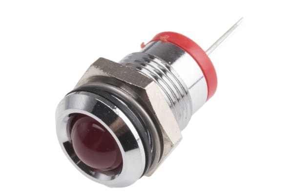 Product image for 14mm HE red LED wire terminal,20mA IFtyp