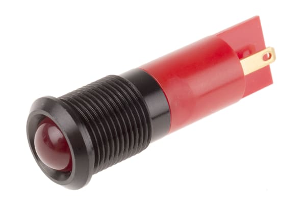 Product image for 14mm IP67 red LED panel indicator,110Vac