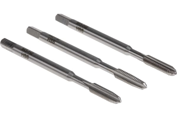 Product image for 3 piece HSS tap set,M3x0.5