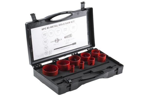 Product image for 9 piece plumbers hole saw kit