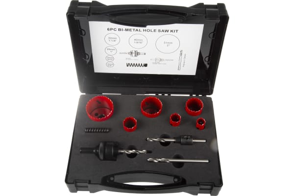 Product image for 6 piece electricians hole saw kit