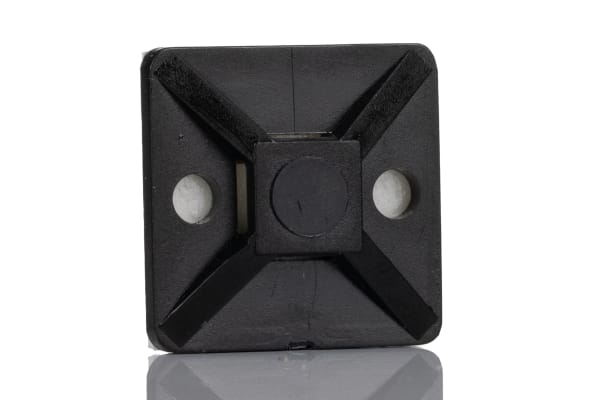 Product image for Black s/adhesive c/tie base, 19x19mm