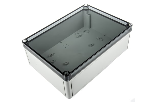 Product image for IP66 BOX WITH CLEAR LID,254X180X90MM