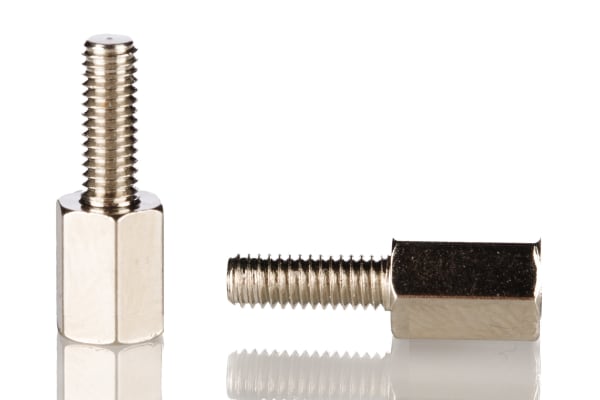 Product image for Brass M-F threaded hex spacer,M3x6mm