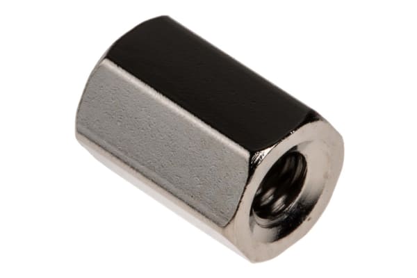 Product image for Brass tapped hole hex spacer,M4x10mm