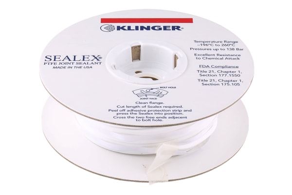 Product image for KLINGER PTFE TAPE 10MM X 8M X 3MM