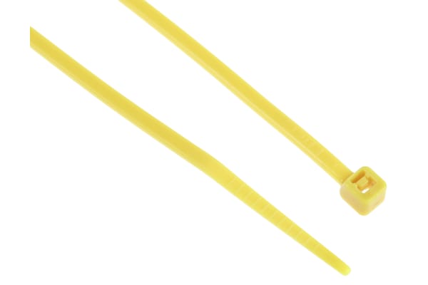 Product image for Yellow nylon 6.6 cable tie,200x2.5mm