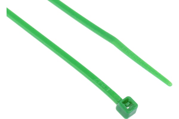 Product image for Green nylon 6.6 cable tie,200x2.5mm