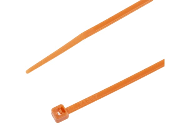 Product image for Orange nylon 6.6 cable tie,200x2.5mm