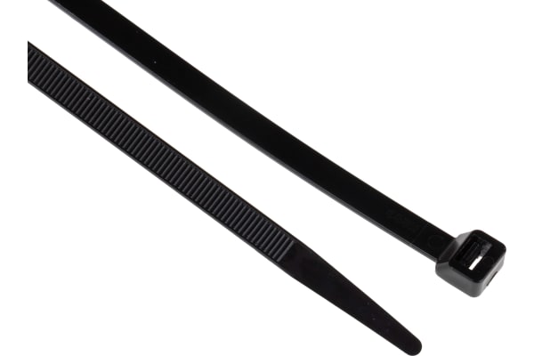 Product image for Black cable tie, 380x7.6mm, pack 100