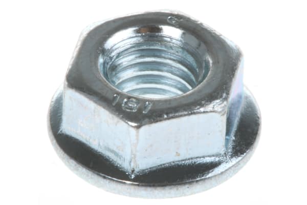 Product image for Zinc plated steel plain flange nut,M6