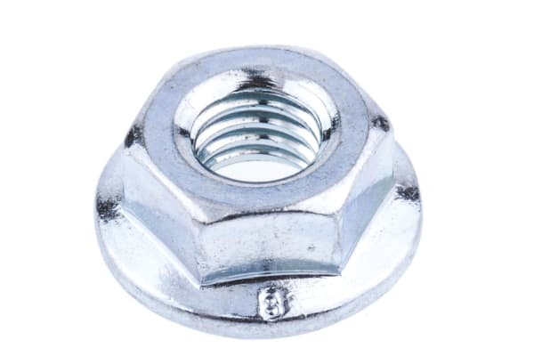 Product image for Zinc plated steel serrated flange nut,M6