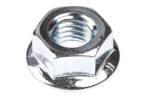 Product image for Zinc plated steel serrated flange nut,M8