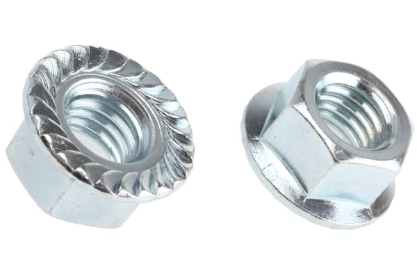 Product image for Zn plated steel serrated flange nut,M12