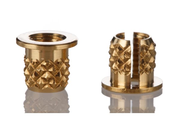 Product image for Brass push in expansion insert,M3 flange