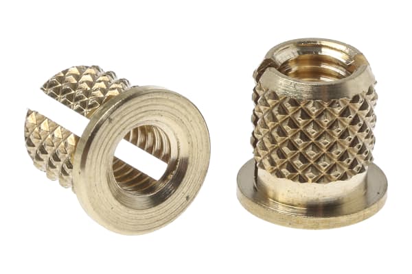 Product image for Brass pushin expansion insert,M3.5flange