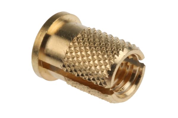 Product image for Brass push in expansion insert,M6 flange