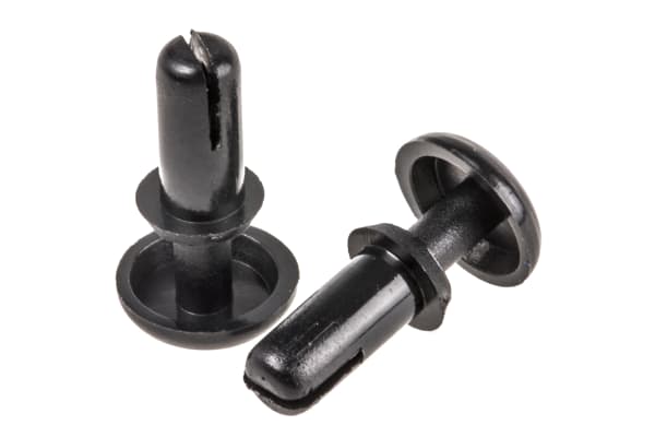 Product image for BLK PLASTIC SNAP-IN RIVET,3.1-3.2MM DIA