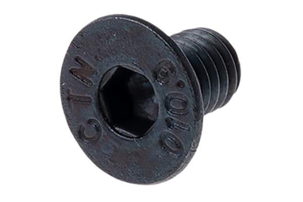 Product image for Blk steel hex skt csk head screw,M6x10mm