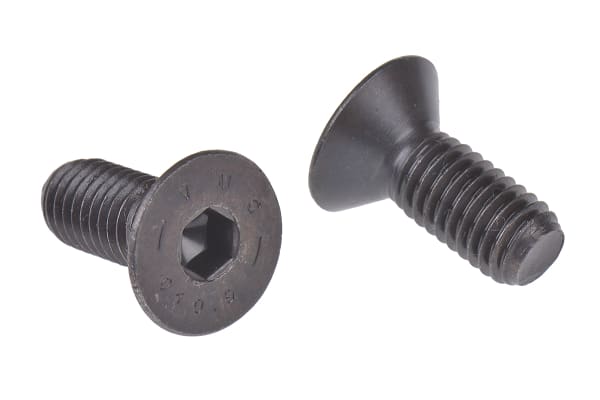 Product image for Blk steel hex skt csk head screw,M8x20mm