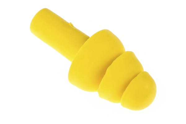 Product image for 3M E.A.R Corded Reusable Ear Plugs, 32dB, Yellow, 50 Pairs per Package