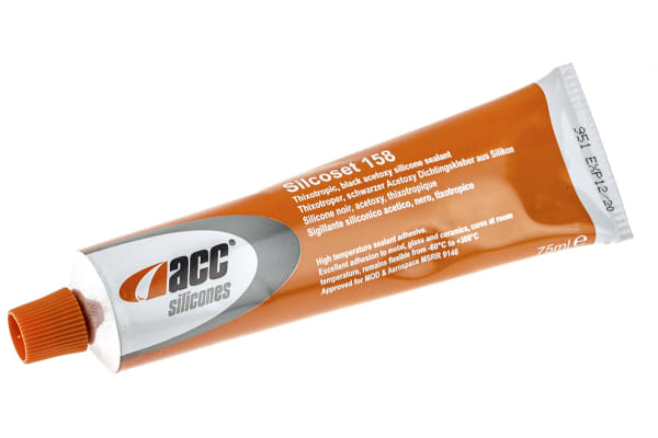 Product image for Acc Silicones Silcoset 158 Black Sealant Paste 75 ml Tube