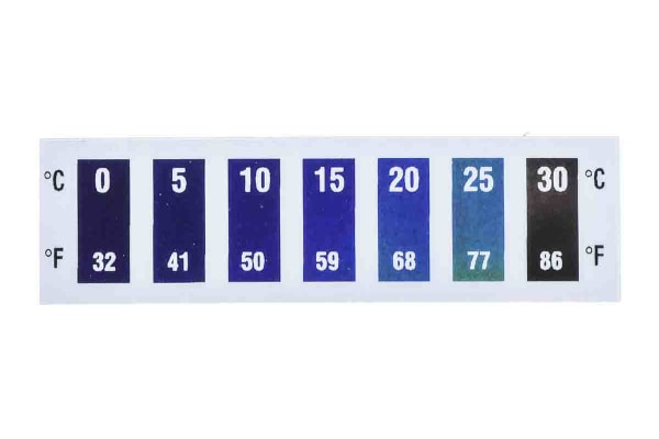 Product image for 7 level temp sensitive label, 0to30degC