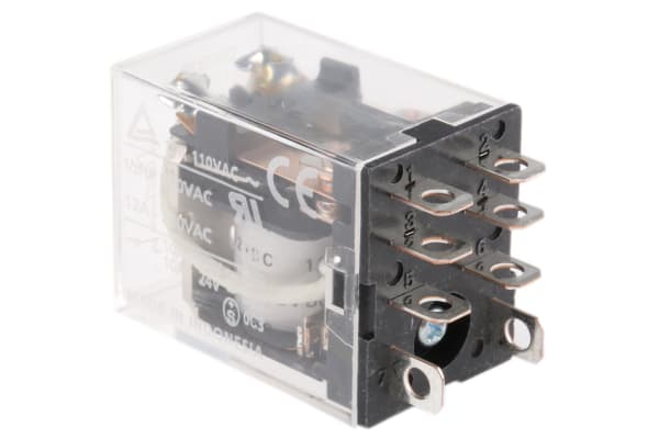 Product image for DPDT mini plug-in relay,10A 12Vdc coil