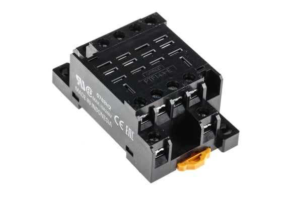 Product image for 4 pole DIN/surface mount relay base
