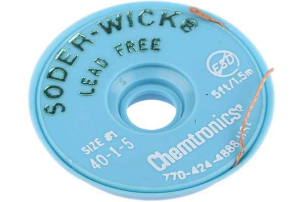 Product image for LEAD FREE DESOLDERING WICK, 0.8MM X 1.5M