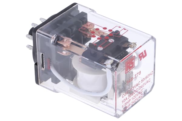 Product image for 8 pin DPCO plug-in relay,10A 115Vac coil