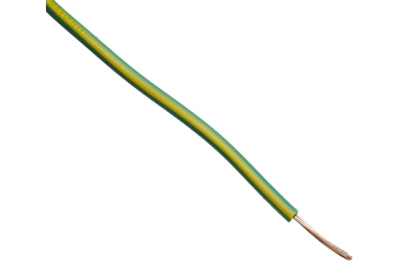 Product image for Green/yellow equipment wire,.75sq.mm100m