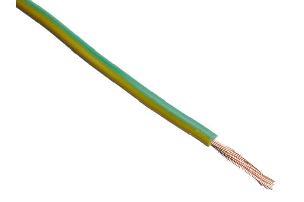 Product image for Green/yellow equipment wire,1sq.mm 100m