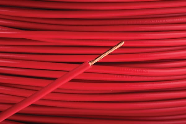 Product image for 2491X red equipment wire,1sq.mm 100m
