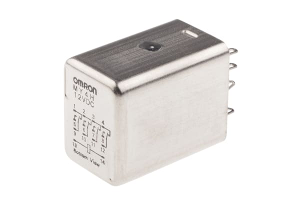 Product image for 4PDT mini plug-in relay,3A 12Vdc coil