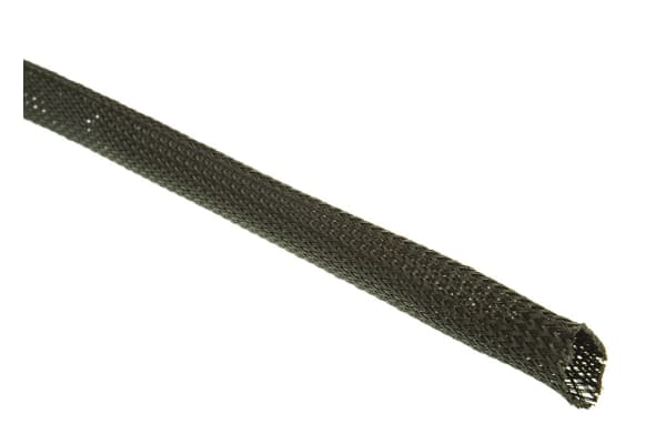 RS PRO Expandable Braided PET Black Cable Sleeve, 20mm Diameter