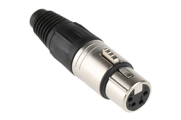 Product image for 4 WAY NICKEL FINISH XLR CABLE SOCKET,10A